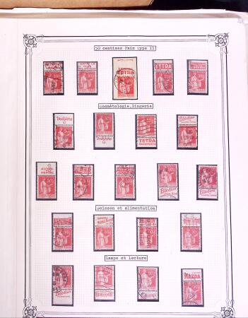 1925-1955, Collection de 750 timbres avec publicités, surtout