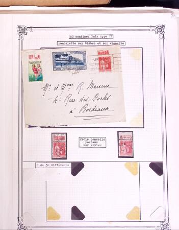 1925-1955, Collection de 750 timbres avec publicités, surtout