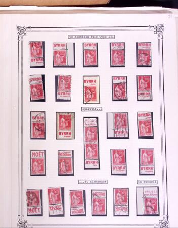 1925-1955, Collection de 750 timbres avec publicités, surtout