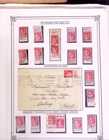 1925-1955, Collection de 750 timbres avec publicités, surtout