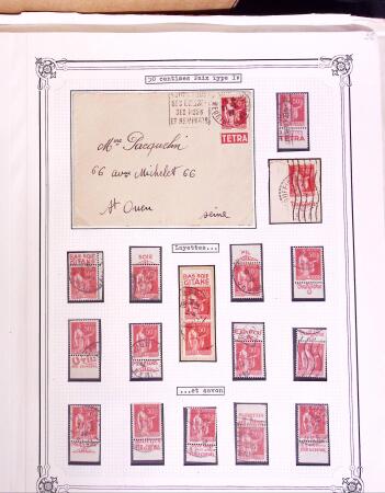 1925-1955, Collection de 750 timbres avec publicités, surtout