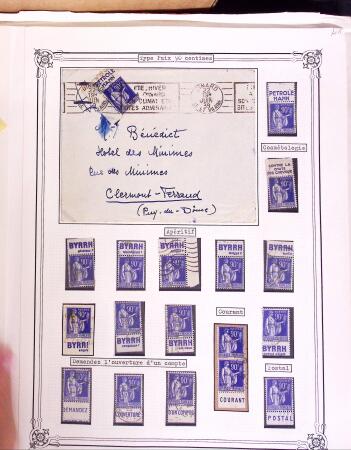 1925-1955, Collection de 750 timbres avec publicités, surtout
