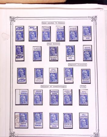 1925-1955, Collection de 750 timbres avec publicités, surtout