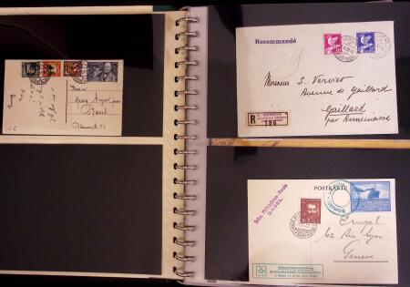 1934-90, Hundreds of covers in four large stockbooks,