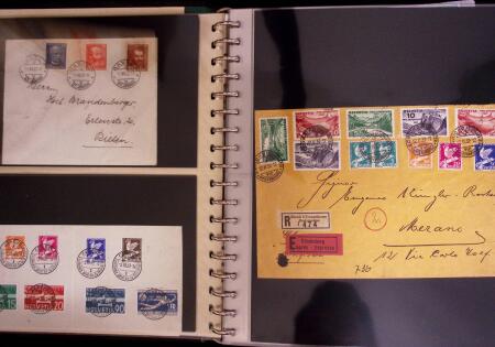 1934-90, Hundreds of covers in four large stockbooks,
