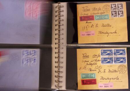 1934-90, Hundreds of covers in four large stockbooks,