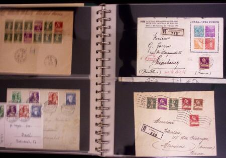 1934-90, Hundreds of covers in four large stockbooks,