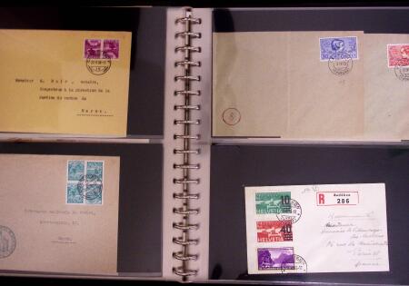 1934-90, Hundreds of covers in four large stockbooks,