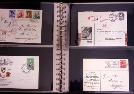 1934-90, Hundreds of covers in four large stockbooks,