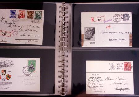 1934-90, Hundreds of covers in four large stockbooks,