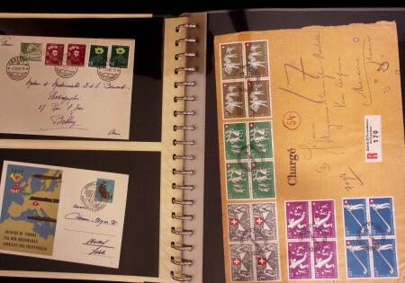 1934-90, Hundreds of covers in four large stockbooks,