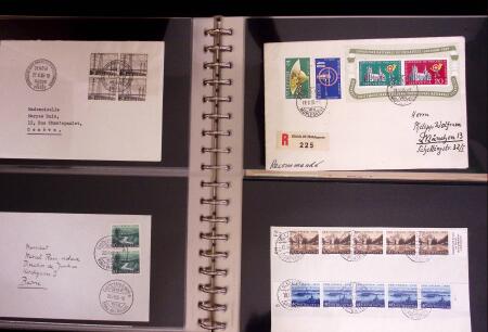 1934-90, Hundreds of covers in four large stockbooks,