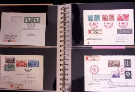 1934-90, Hundreds of covers in four large stockbooks,