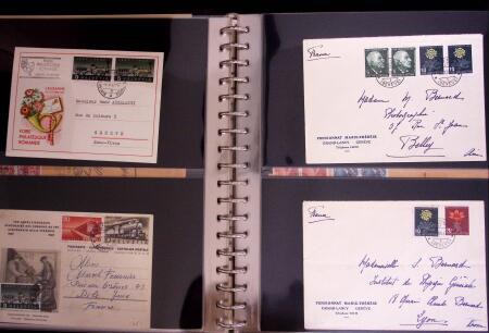 1934-90, Hundreds of covers in four large stockbooks,