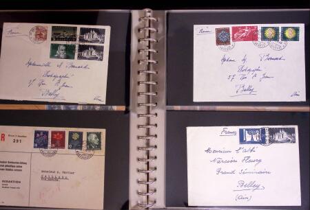 1934-90, Hundreds of covers in four large stockbooks,
