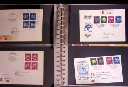 1934-90, Hundreds of covers in four large stockbooks,