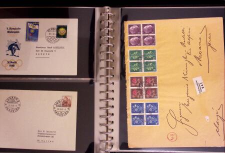 1934-90, Hundreds of covers in four large stockbooks,