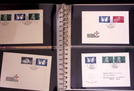1934-90, Hundreds of covers in four large stockbooks,