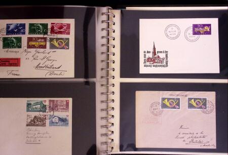 1934-90, Hundreds of covers in four large stockbooks,