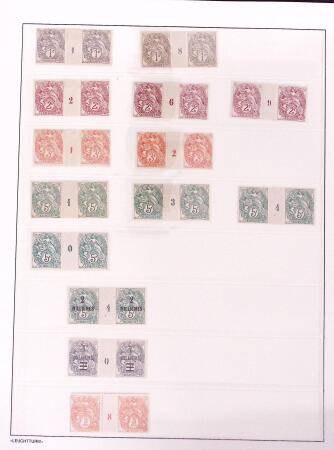 Série Blanc avec millésimes, 14 paires, 3 par 4, TB