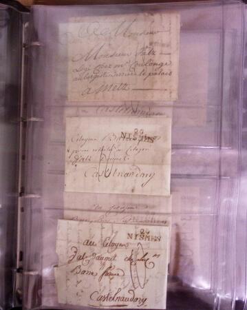 1625-1860 +370 lettres accumulées en 4 classeurs,