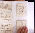 1625-1860 +370 lettres accumulées en 4 classeurs,