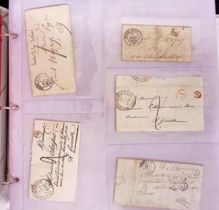 1625-1860 +370 lettres accumulées en 4 classeurs,