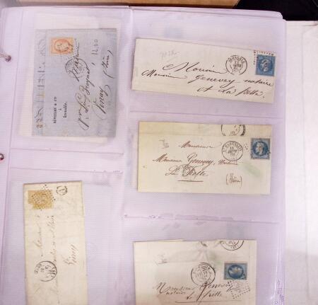 1625-1860 +370 lettres accumulées en 4 classeurs,