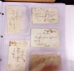 1625-1860 +370 lettres accumulées en 4 classeurs,