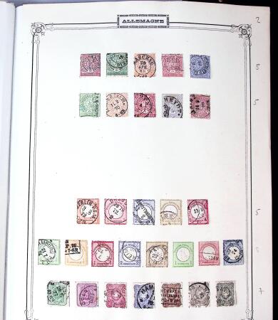 1840-1940 All-world collection in five albums with GB, Greece, USA, France, Belgium, China, colonies, etc.
