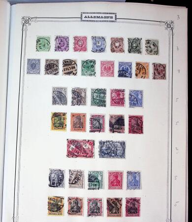 1840-1940 All-world collection in five albums with GB, Greece, USA, France, Belgium, China, colonies, etc.