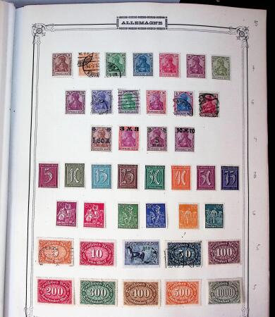 1840-1940 All-world collection in five albums with GB, Greece, USA, France, Belgium, China, colonies, etc.