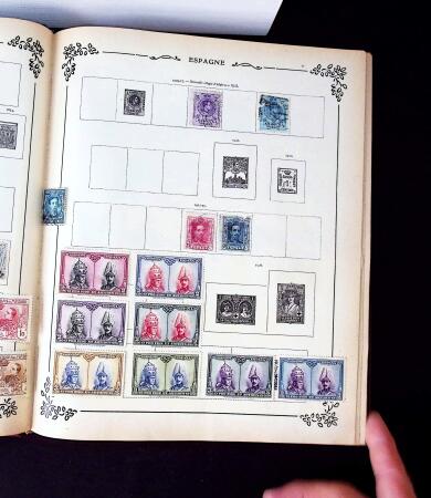 1840-1940 All-world collection in five albums with GB, Greece, USA, France, Belgium, China, colonies, etc.