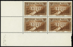 1930 N°262 20f Pont du Gard, lot de 46 timbres neufs ** dont 10 coins datés (à noter erreurs de date 26.11.1931 et 16.09.1937, et n°262b), TB