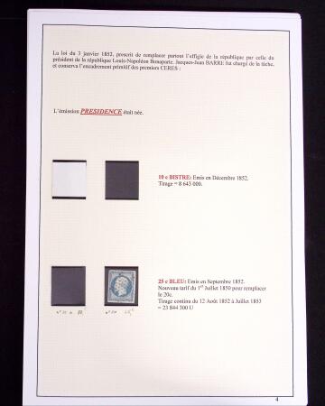 1849-1898, ensemble de Cérès et Empire sur grandes pages (dont n°18), 1 page d'obl. de GC, 1 page PC des GC, 2 de nuances du n°14, 1 d'obl. losange PC sur n°14 et 1 d'obl. jour de l'an sur n°75, TB