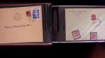 1944-1945 Album timbres de la Libération seuls ou sur lettres, dont "Ilot de Saint-Nazaire", faux Pétain, série Aigurande complète, série Poitiers complète sauf n°9, etc...