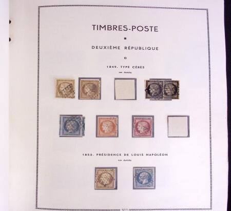 1849-2001, Collection de timbres de France en 4 albums MOC, des neufs dans les classiques, à noter n°1 et 9 obl., n°262 et Caisse d'amortissement en neufs, BF 3 et 6, PA 1/2, Prés, carnets Croix-Rouge 1952 et suivant