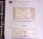 1746-1900, Collection d'exposition LA POSTE DANS L'AUDE en 80 pages avec une belle panoplie de PP à numéro, cursives rouges, T22, doubles cursives, PC du GC de Ginestas