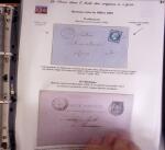 1746-1900, Collection d'exposition LA POSTE DANS L'AUDE en 80 pages avec une belle panoplie de PP à numéro, cursives rouges, T22, doubles cursives, PC du GC de Ginestas