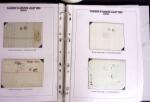 1800-1830, Collection de 70 lettres avec marques d'arrivée sur pages d'albums, dont Aix en Provence, Angers, Bastia, Lyon, Marseille avec déboursé, Macon, Nantes, Narbonne, Limoux, Nimes dont déboursé manuscrit, Per