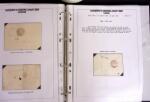 1800-1830, Collection de 70 lettres avec marques d'arrivée sur pages d'albums, dont Aix en Provence, Angers, Bastia, Lyon, Marseille avec déboursé, Macon, Nantes, Narbonne, Limoux, Nimes dont déboursé manuscrit, Per