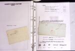 1800-1830, Collection de 70 lettres avec marques d'arrivée sur pages d'albums, dont Aix en Provence, Angers, Bastia, Lyon, Marseille avec déboursé, Macon, Nantes, Narbonne, Limoux, Nimes dont déboursé manuscrit, Per