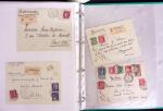 1939-1940, Collection de +120 lettres sur pages d'albums toutes avec timbres (nombreux commémoratifs) oblitérés càd Poste aux armées et adressées au Capitaine Deloste, toutes en recommandées (sauf 2), TB et R
