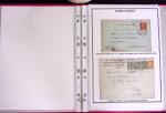 1915-1927, ARMEES d'ORIENT Collection de 27 lettres sur pages d'album avec càd Trésor et Poste, des recommandés, griffe "ARMEES ALLIEES EN ORIENT / POSTE AERIENNE", griffe "POSTES SERBES" sur 5c Semeuse vert sur bande