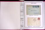 1915-1927, ARMEES d'ORIENT Collection de 27 lettres sur pages d'album avec càd Trésor et Poste, des recommandés, griffe "ARMEES ALLIEES EN ORIENT / POSTE AERIENNE", griffe "POSTES SERBES" sur 5c Semeuse vert sur bande