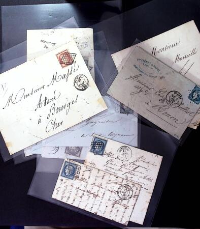 1849-1874 Joli lot de lettres variées dont n°1, 3,