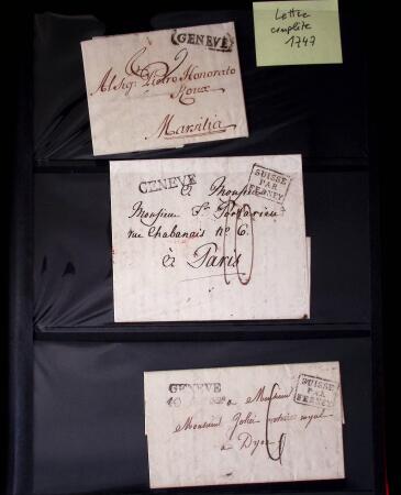 1747-1955 Une centaines de lettres de Genève, la plupart