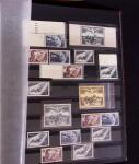 1927-2016, 2 Albums de poste aérienne, avec de bonnes valeurs en quantités multiples, obl. et neuf , n°1/2, 6c, 14, 15, PA militaire, dont lettres, partie moderne en bloc + 1 album du monde avec Colonie Françaises,