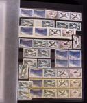 1927-2016, 2 Albums de poste aérienne, avec de bonnes valeurs en quantités multiples, obl. et neuf , n°1/2, 6c, 14, 15, PA militaire, dont lettres, partie moderne en bloc + 1 album du monde avec Colonie Françaises,