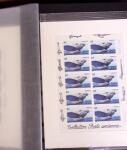 1927-2016, 2 Albums de poste aérienne, avec de bonnes valeurs en quantités multiples, obl. et neuf , n°1/2, 6c, 14, 15, PA militaire, dont lettres, partie moderne en bloc + 1 album du monde avec Colonie Françaises,